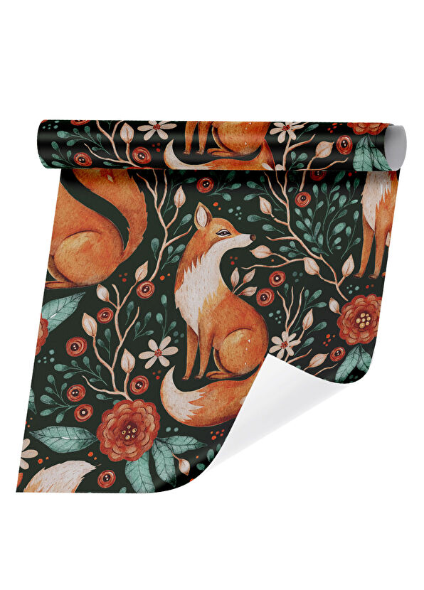 Woody&Happy Bahçedeki Tilki Temalı Çocuk Odası Duvar Kağıdı - 1