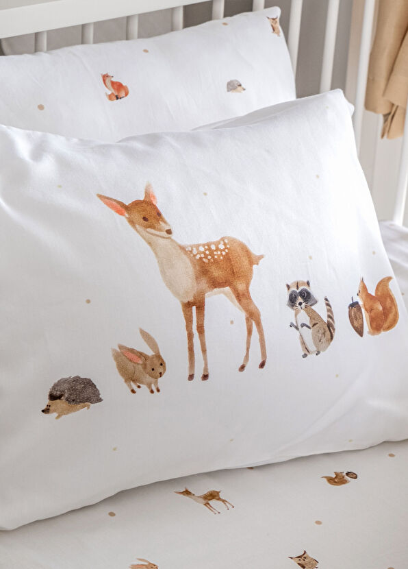 Casadora Baby Forest Amigos %100 Organik Pamuk Saten Bebek Nevresim Takımı 100 x 150 cm - 3