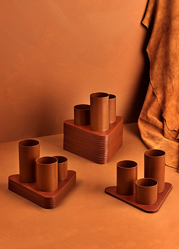 Uniqka Manhattan Brown Leather Pen Holder - 2