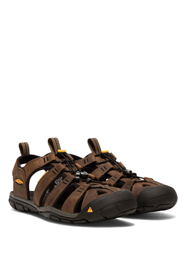 Keen Clearwater CNX Dark Earth Black Leather Men's Sandals - 2