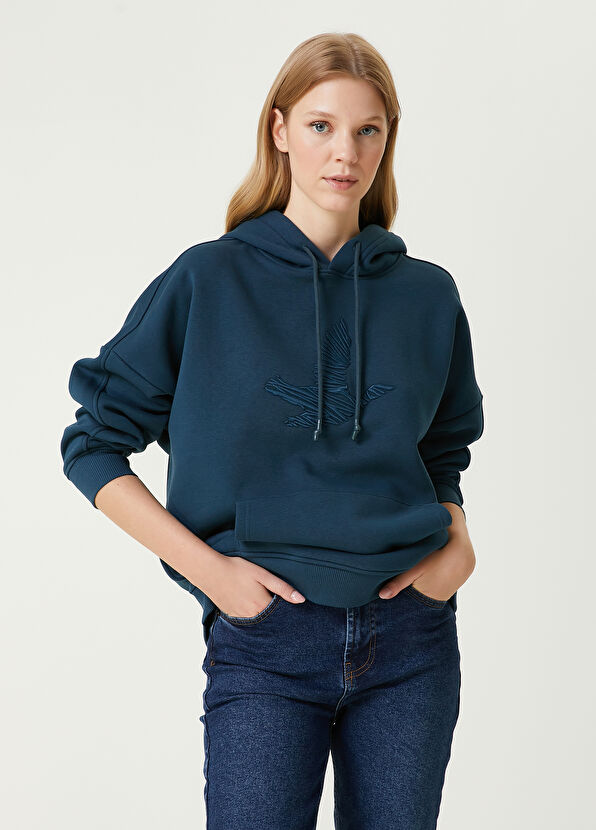 Beymen Club Teal Blue Logo Hoodie - 1