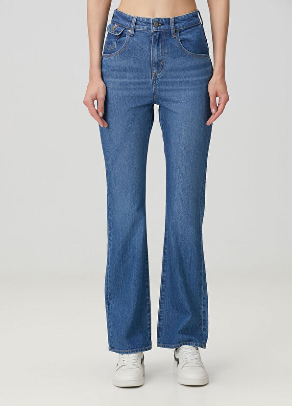 Boss Lyris Mavi Flared Jean Pantolon - 2