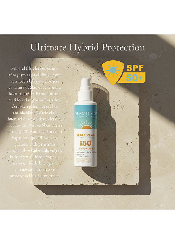 Dermosion Sun Cream Yosun Ekstraktlı Mineral Filtre SPF50+ Güneş Kremi 100 ml - 4