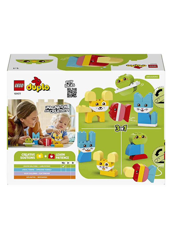 LEGO Duplo İlk 3'ü 1 Arada Yaratıcı Sevimli Hayvanlar 24 Parça 18+ Ay Yapı Oyuncağı 10477 - 4