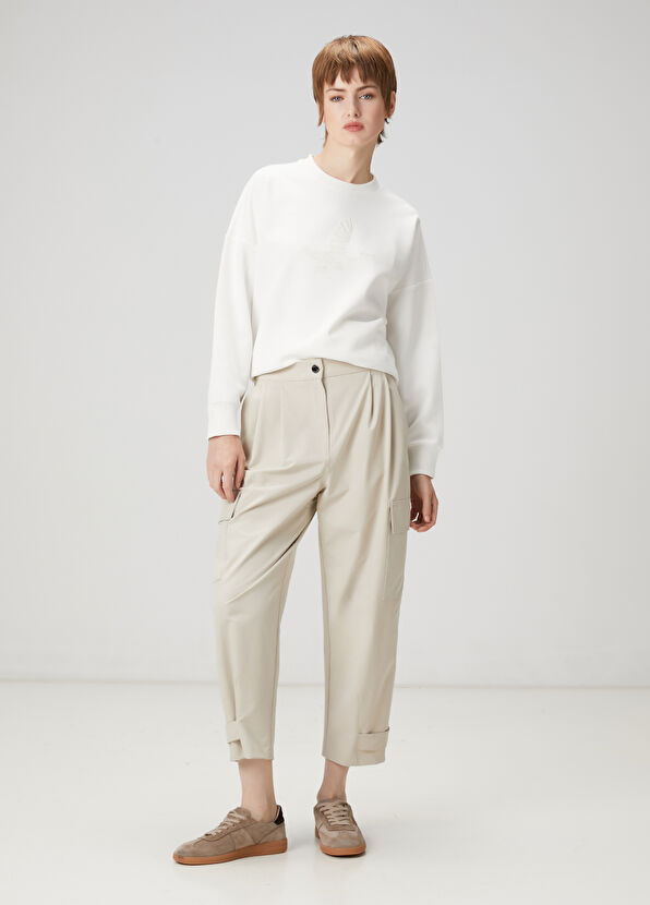 Beymen Club Kırık Beyaz Kuş Nakışlı Sweatshirt - 2