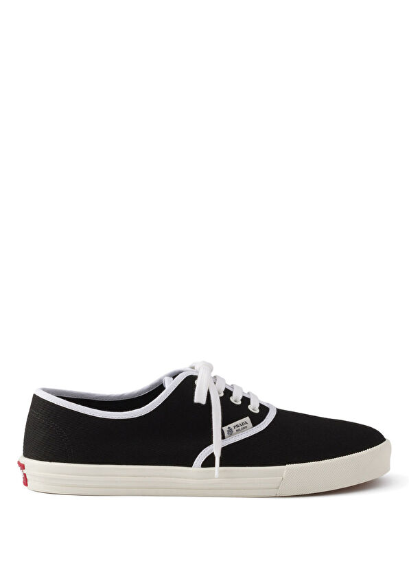 Prada Black Diril Fabric Lace-Up Women's Sneakers - 1
