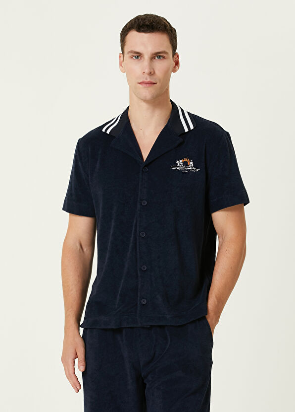 Beymen Club Navy Blue Terry Textured T-shirt - 2