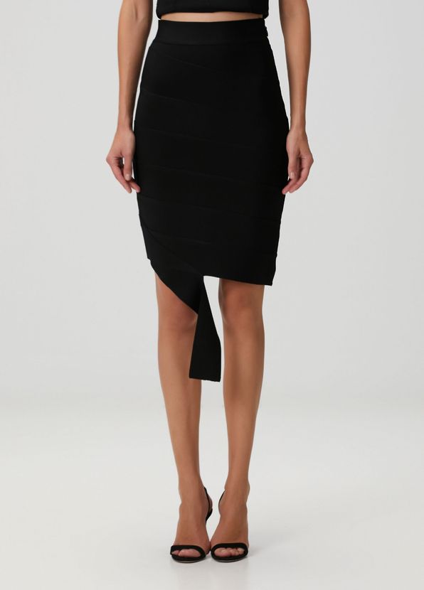 Herve Leger Siyah Mini Abiye Etek - 2