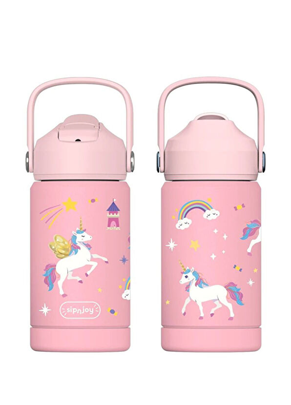 SipnJoy FlipSip Golden Horn Çelik Çocuk Suluk Termos 360 ml  - 3