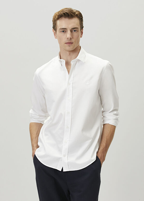 Beymen Club Comfort Fit White Tencel Twill Shirt - 2