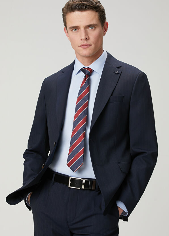 Beymen Club Navy Blue Faded Pinstripe Suit - 2