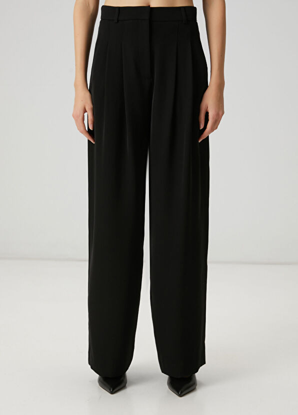 Beymen Club Black Double Pleated Palazzo Trousers - 3
