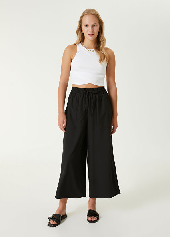 Beymen Club Siyah Bol Teknik Kumaş Pantolon - 1