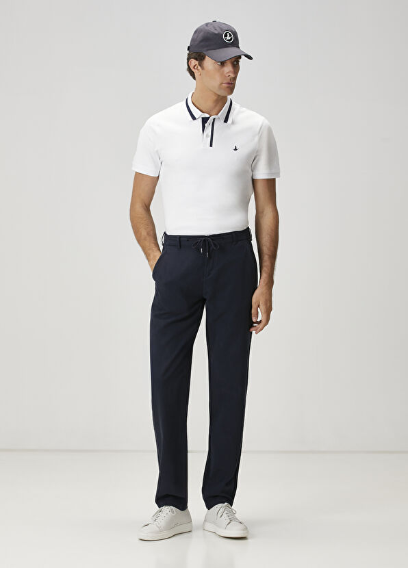 Beymen Club Lacivert Beli Kordonlu Diyagonal Pantolon - 1