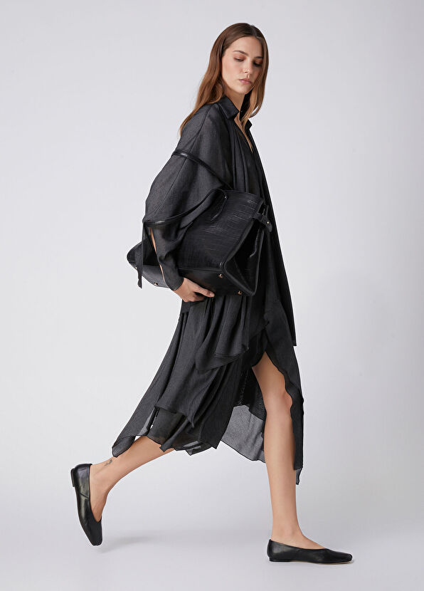 Beymen Club Anthracite Asymmetrical Flowing Skirt - 2