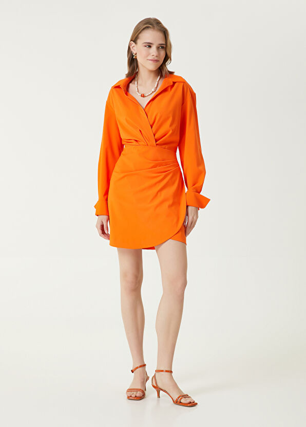 Beymen Club Orange Mini Wrap Shirt Dress - 1
