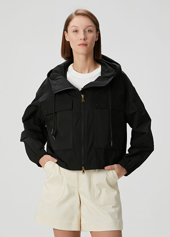 Sauvan Siyah Kapüşonlu Ceket - Görsel 2