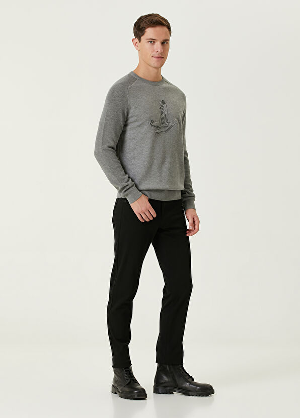 Beymen Club Gri Logo Baskılı Kazak - 3