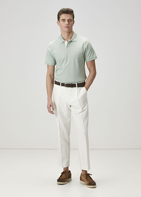 Beymen Club Basic Fit Green Polo Neck T-Shirt - 3