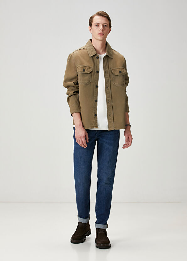 Beymen Club Khaki Gabardine Denim Shirt - 2