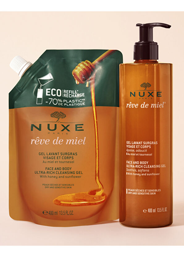 Nuxe Reve De Miel Ambalaj Torba Hassas Yüz ve Vücut Yıkama Jeli 400 ml - 3