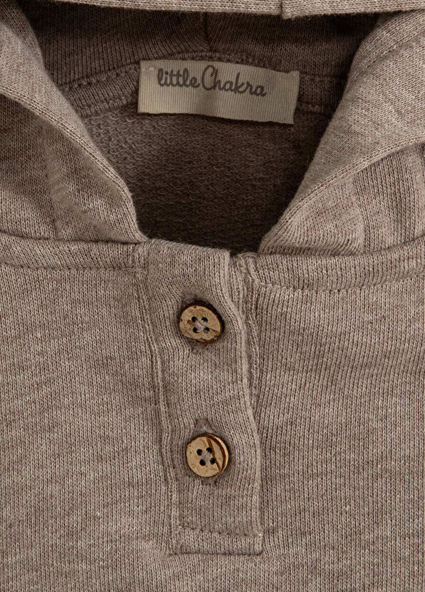 Chakra Dream Cloud Bej Melanj Kapüşonlu Unisex Bebek Sweatshirt - 2