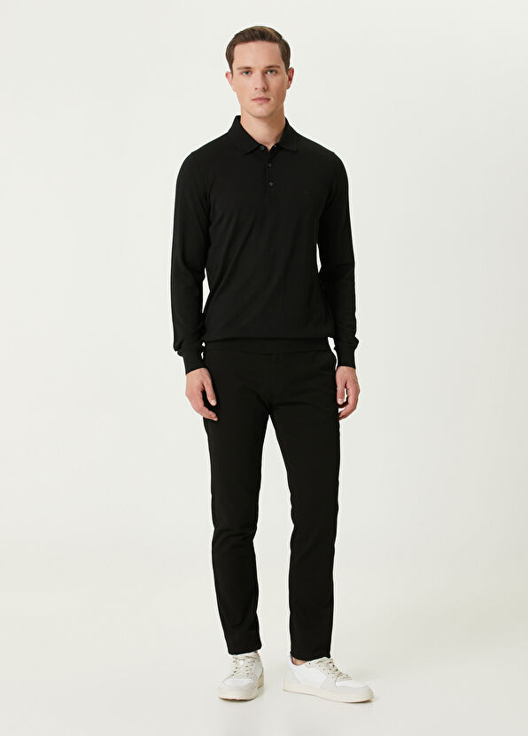 Beymen Club Siyah Polo Yaka Kaz Logolu Yün Triko - 3