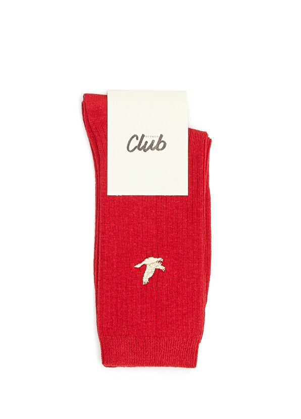 Beymen Club Kırmızı Logo Nakışlı Kadın Çorap - 1