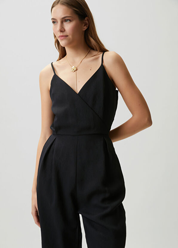 Beymen Club Siyah Anvelop Yaka Dökümlü Tulum - 2