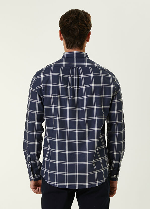 Beymen Club Comfort Fit Mavi Ekose Desenli Gömlek - 4