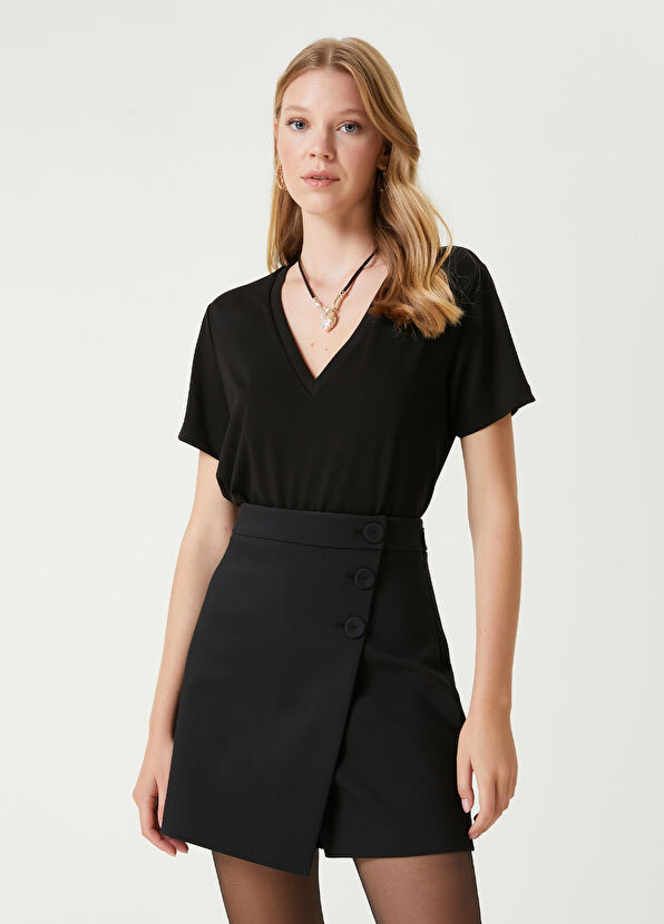 Beymen Club Siyah V Yaka T-shirt - 4