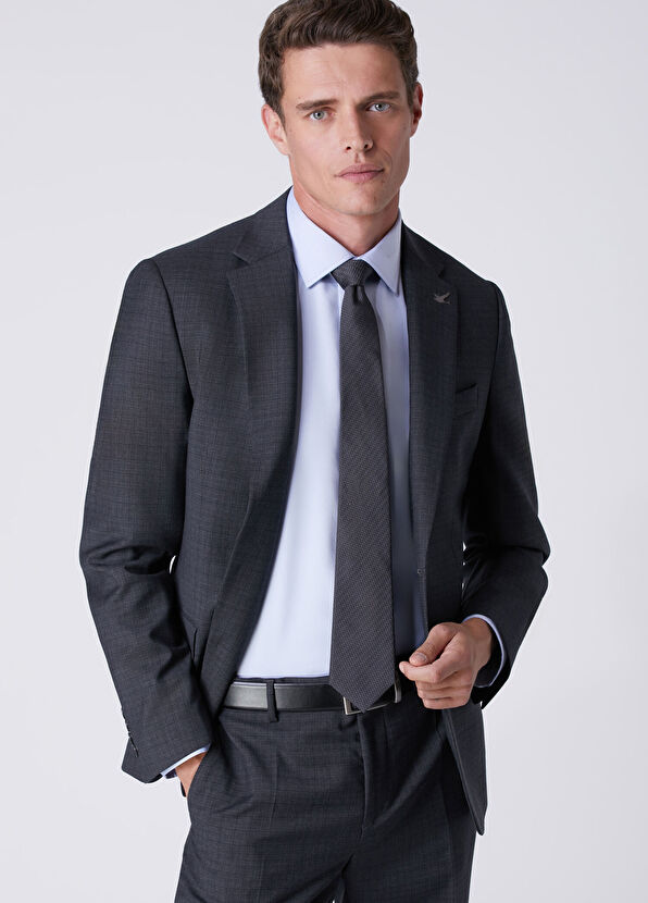 Beymen Club Anthracite Faded Plaid Wool Suit - 2