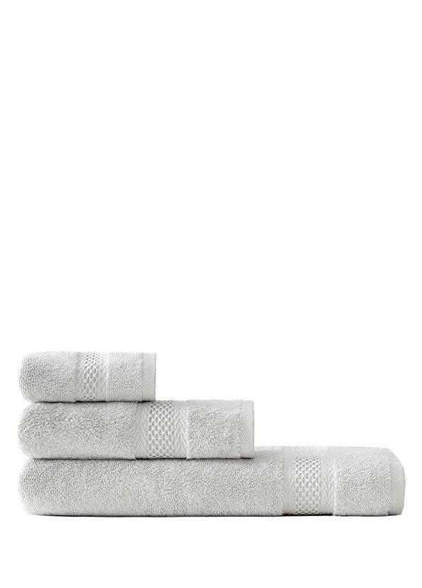 Ecocotton Auraline Gri Organik Pamuk 3'lü Havlu Seti - 1