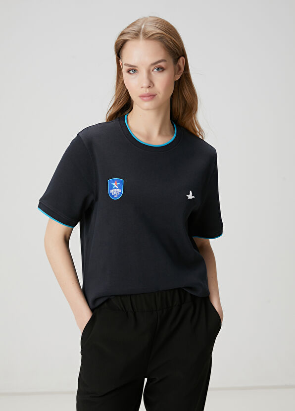 Beymen Club x Anadolu Efes Navy Blue Pique T-Shirt - 4