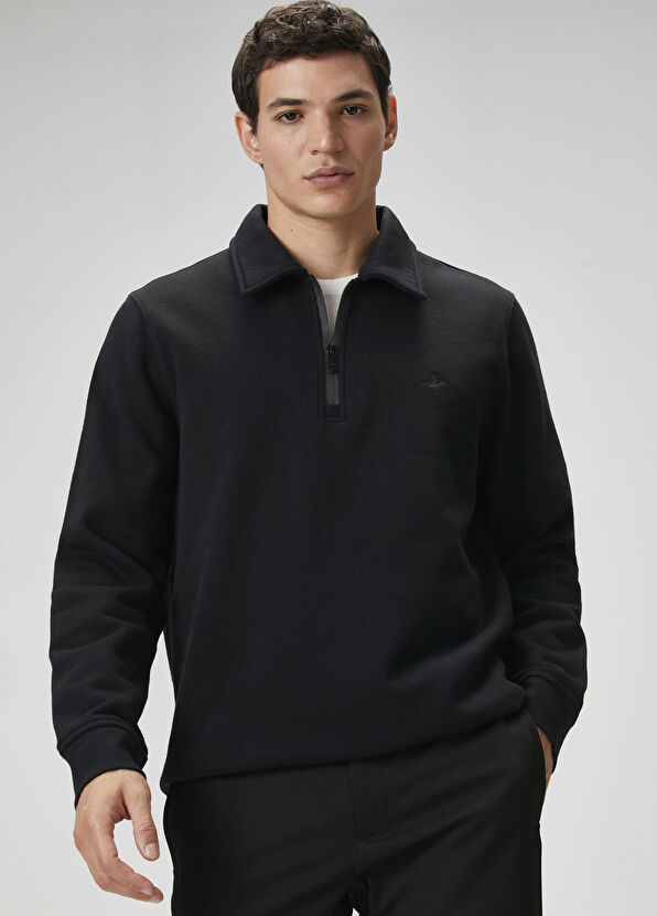 Beymen Club Siyah Polo Yaka Sweatshirt - 2