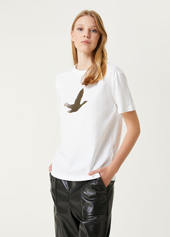 Beymen Club White Logo Printed T-Shirt - 4