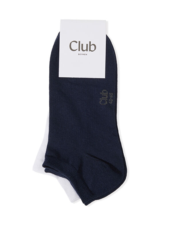 Beymen Club Navy Blue White Men's 2-Pack Booties Socks Set - 1