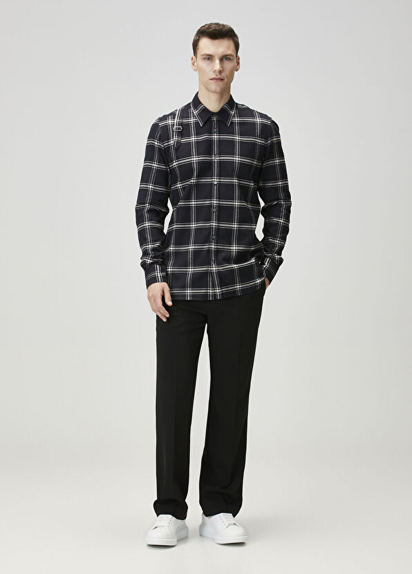 McQueen Harness Siyah Beyaz Ekose Desenli Gömlek - 2