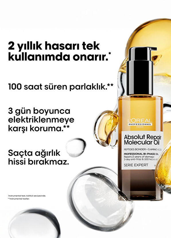 Loreal Professionnel Paris Serie Expert Absolut Repair Molecular Dual Phase Professional Hair Care Oil 90 ml - 4