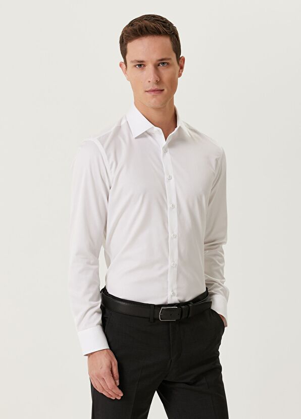 Beymen Club Slim Fit White Non-Iron Shirt - 1