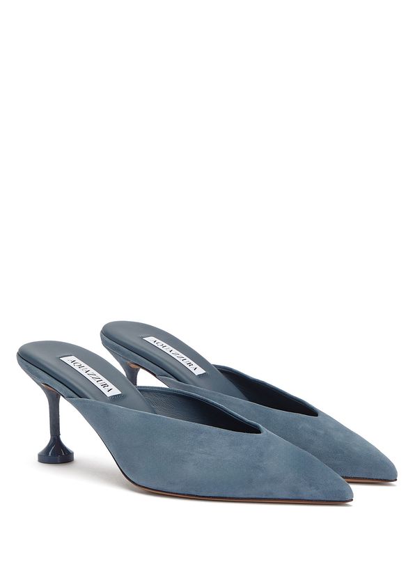 Aquazzura Bisous Mavi Kadın Deri Terlik - 2