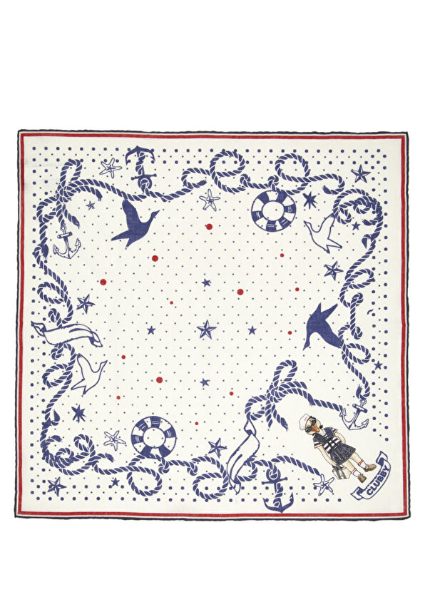 Beymen Club Blue Marine Clubby Women's Linen Shawl - 3