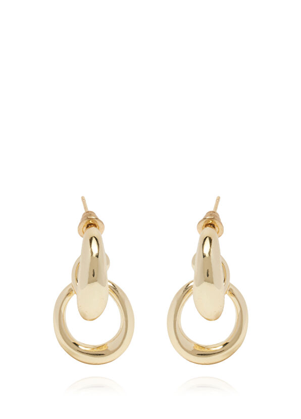 Beymen Club Gold 2-Piece Oval Women's Earrings - 2