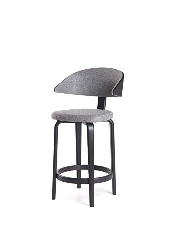 KYS Tasarım Fila Siyah Ahşap Bar Sandalyesi - 1