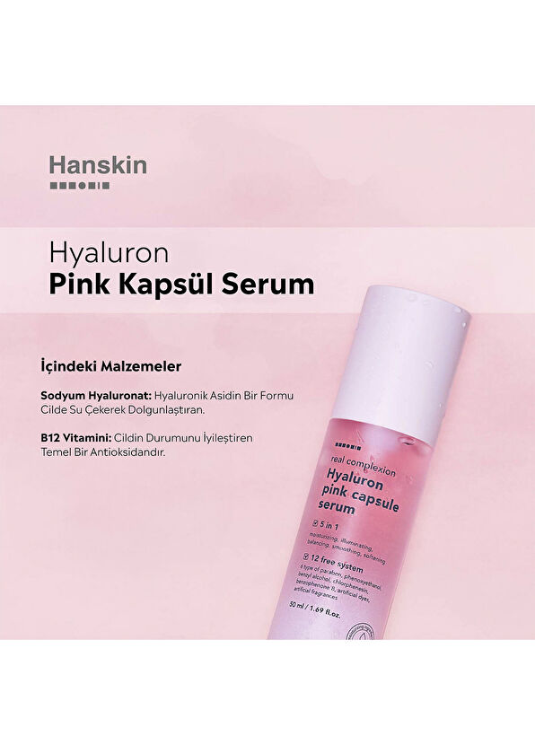 Hanskin Hyaluron Pink Capsule Moisturizing Skin Serum with Oil Capsule 50 ml - 2