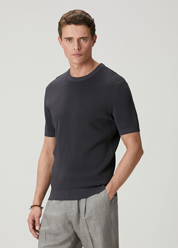 Beymen Club Antrasit Petek Örgü Dokulu Triko - 1