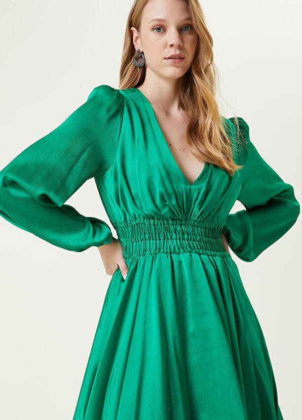 Beymen Club Yeşil Maksi Abiye Elbise - 4