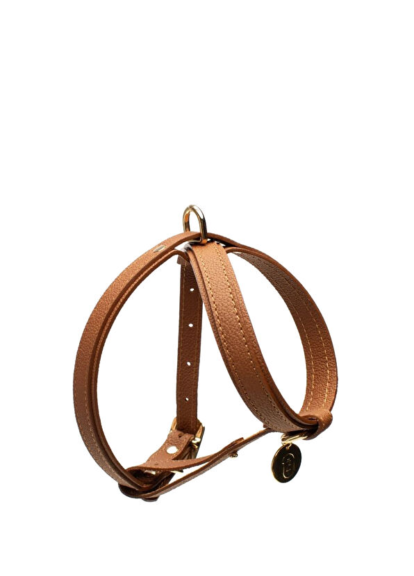 Zoe Pet Atelier Tan Leather Cross Dog Harness - 1