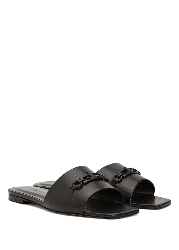 Beymen Club Siyah Kadın Deri Terlik - 2