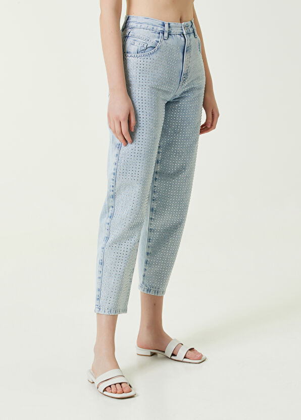 Beymen Club Slouchy Açık Mavi Taş Baskılı Jean Pantolon - 4
